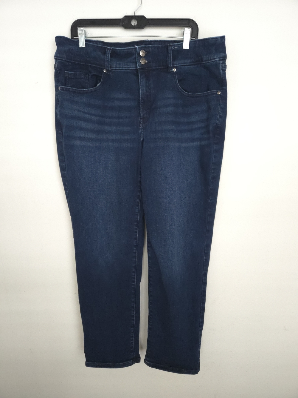 Lane Bryant High Rise Tighter Tummy Stretch Dark Blue Straight Leg Jeans 16